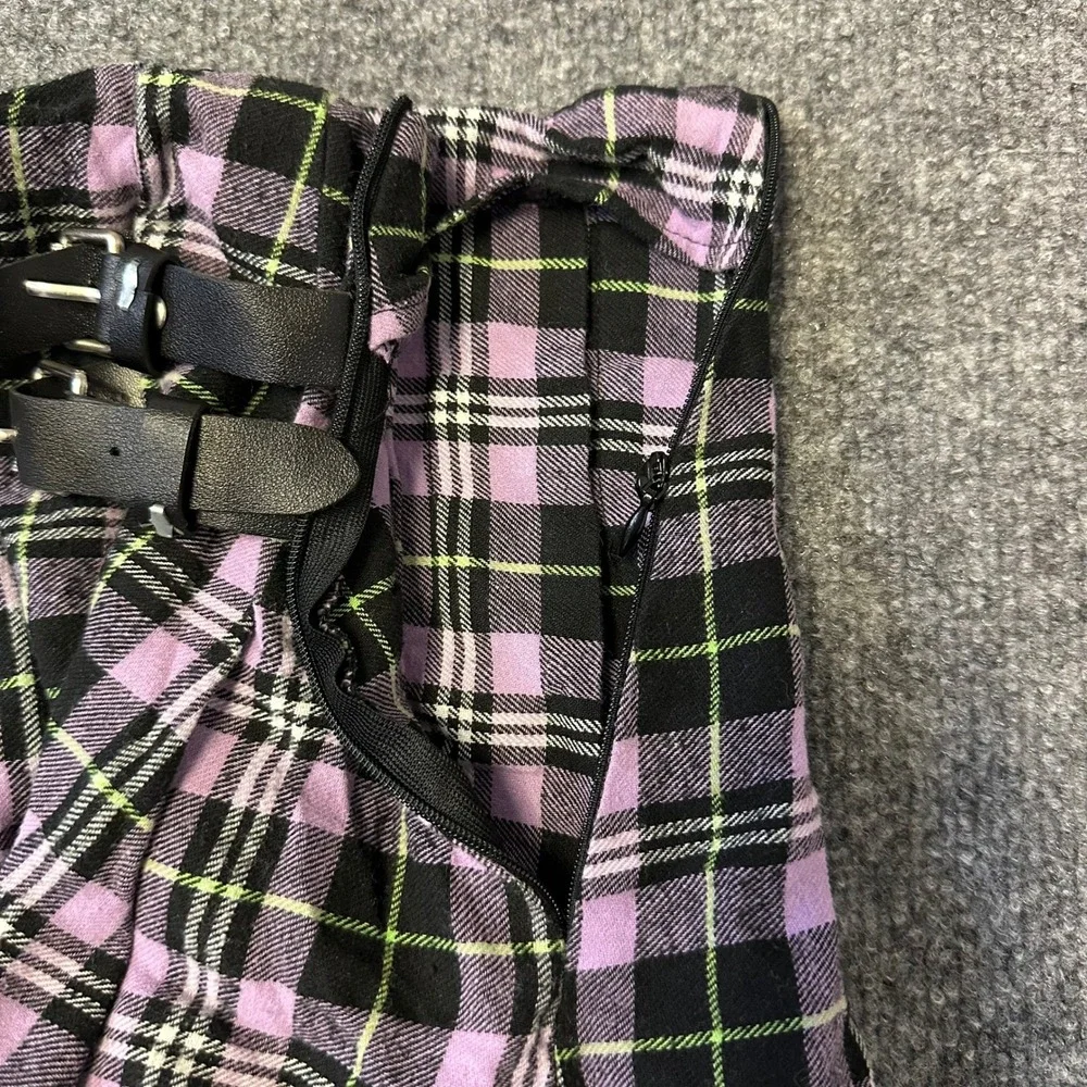 N/A plaid pleated